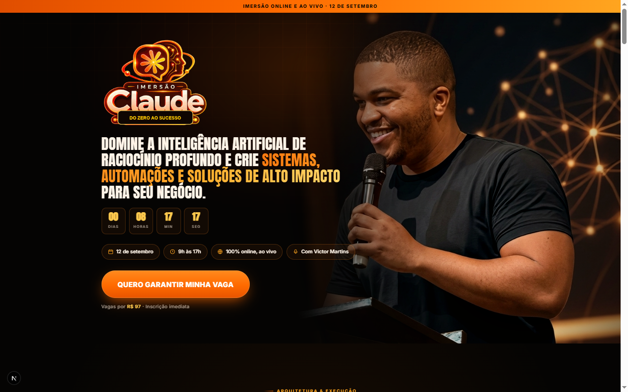 Preview do site Imersão Claude • Do Zero ao Sucesso